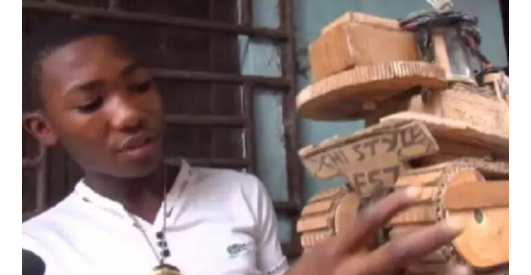 17-year-old Cameroonian boy produces remote control from scratch.