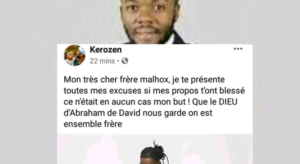 Ivorian singer,  Kerozen Dj tables apology before famous Cameroonian artist, Maalhox le Vibeur.